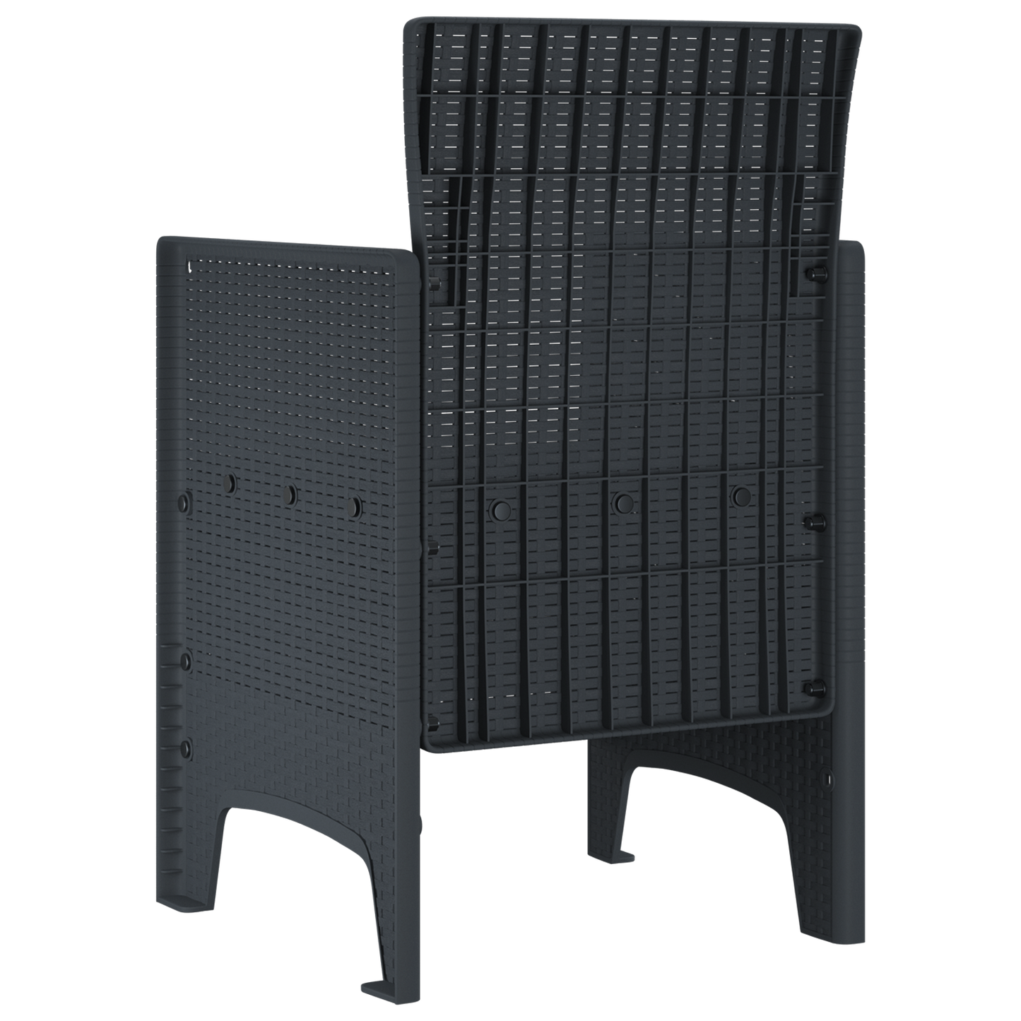 Havestole Med Puder 2 Stk Antracit Poly Rattan