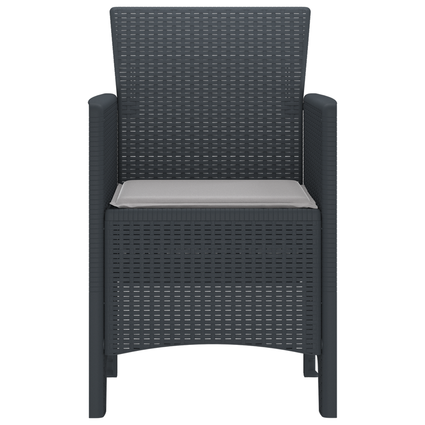 Havestole Med Puder 2 Stk Antracit Poly Rattan