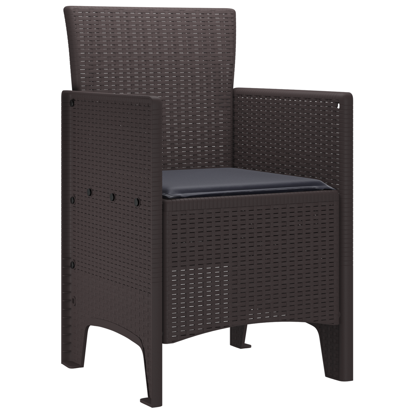Havestole Med Puder 2 Stk Brun Poly Rattan