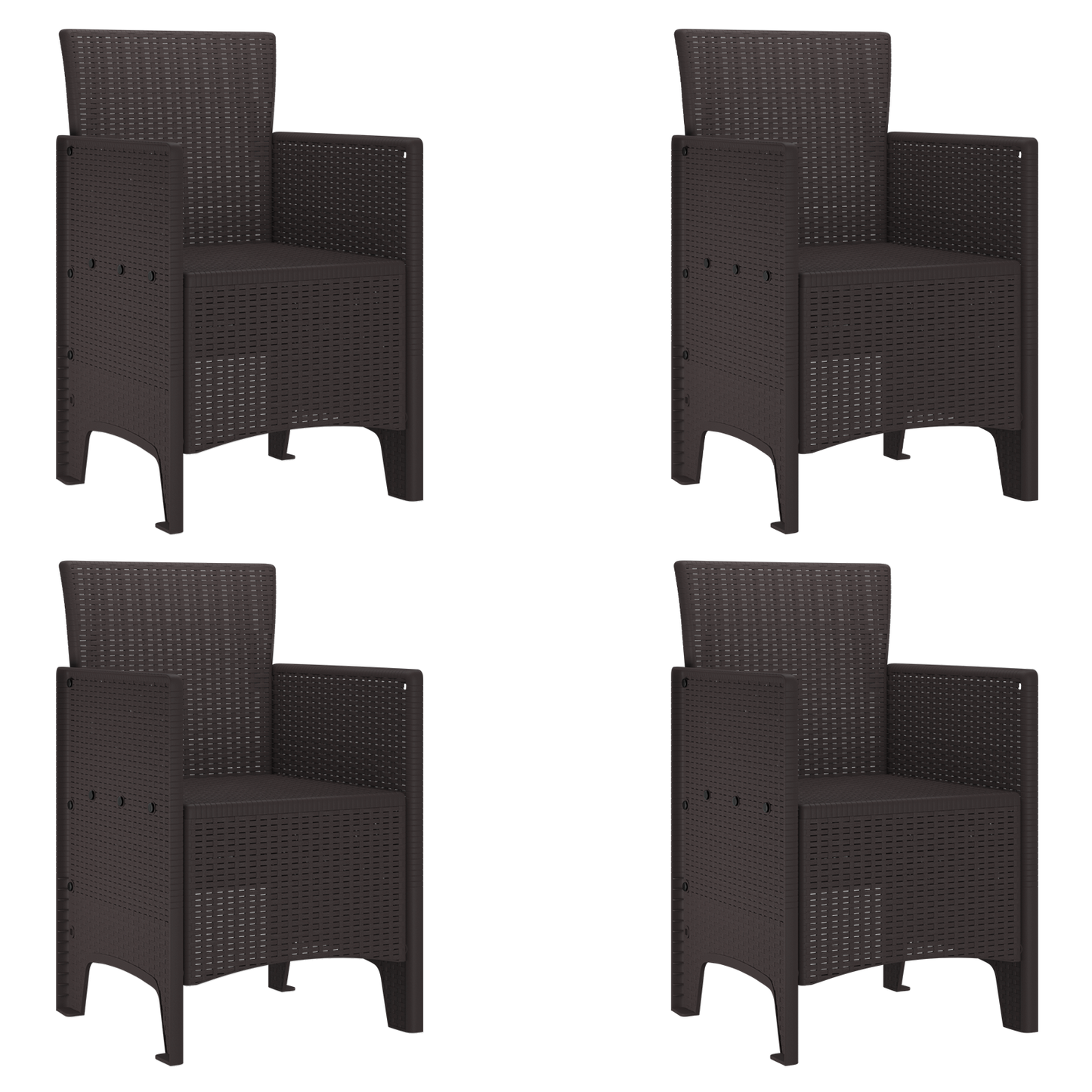 Have Stole 4 Stk Brun Poly Rattan