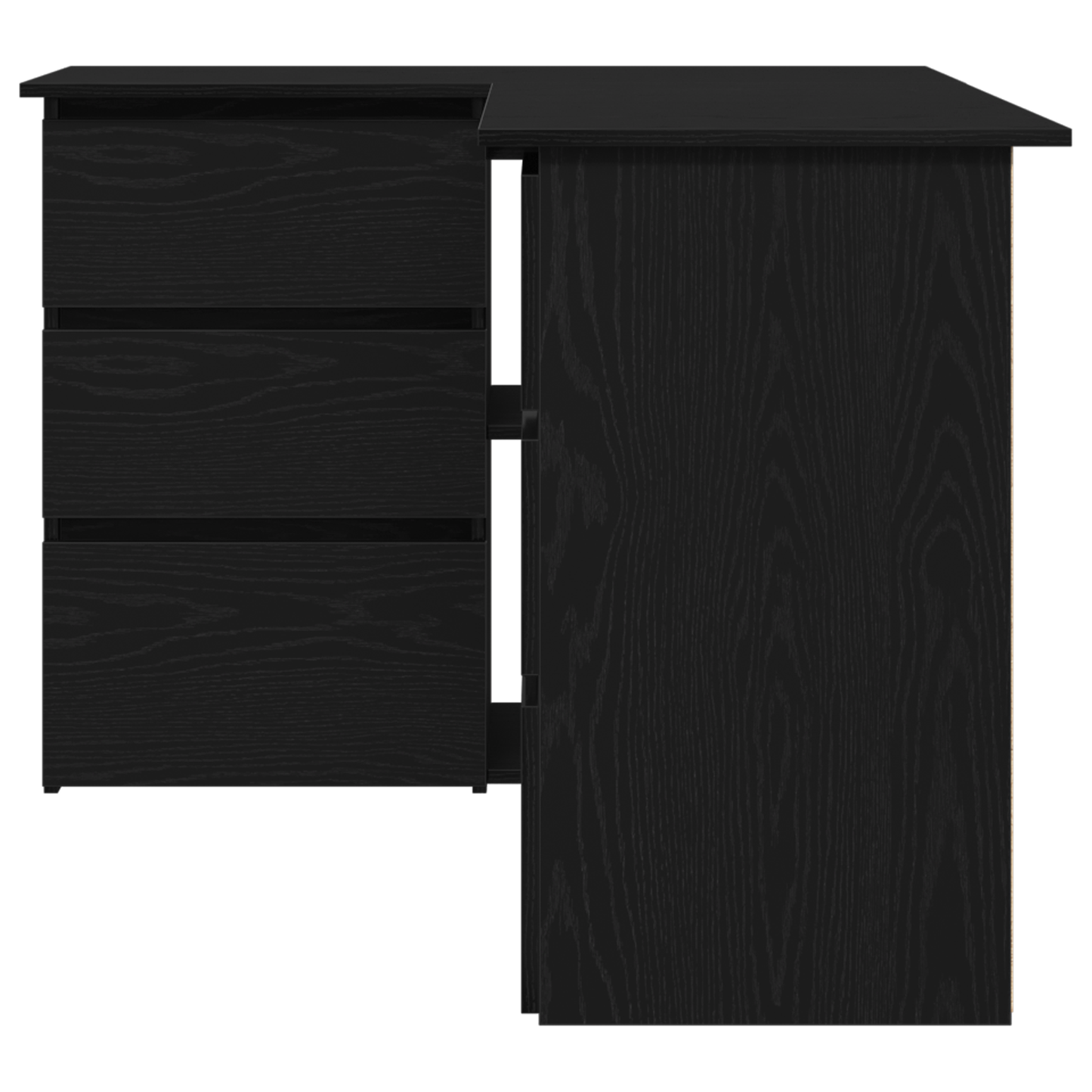 Sort Eg Hjørneskrivebord, 145X100X76 Cm, Lavet Af Konstrueret Træ