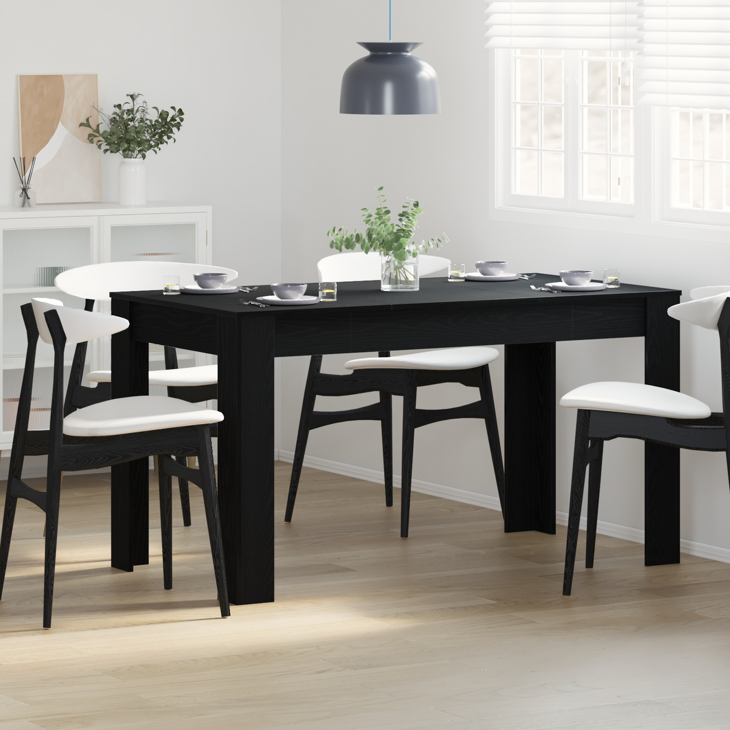 Spisebord I Sort Eg 140X74,5X76 Cm - Ingeniørtræ