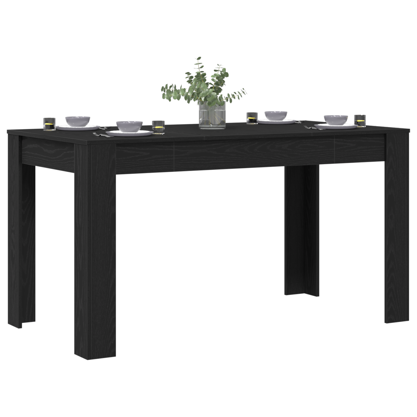 Spisebord I Sort Eg 140X74,5X76 Cm - Ingeniørtræ