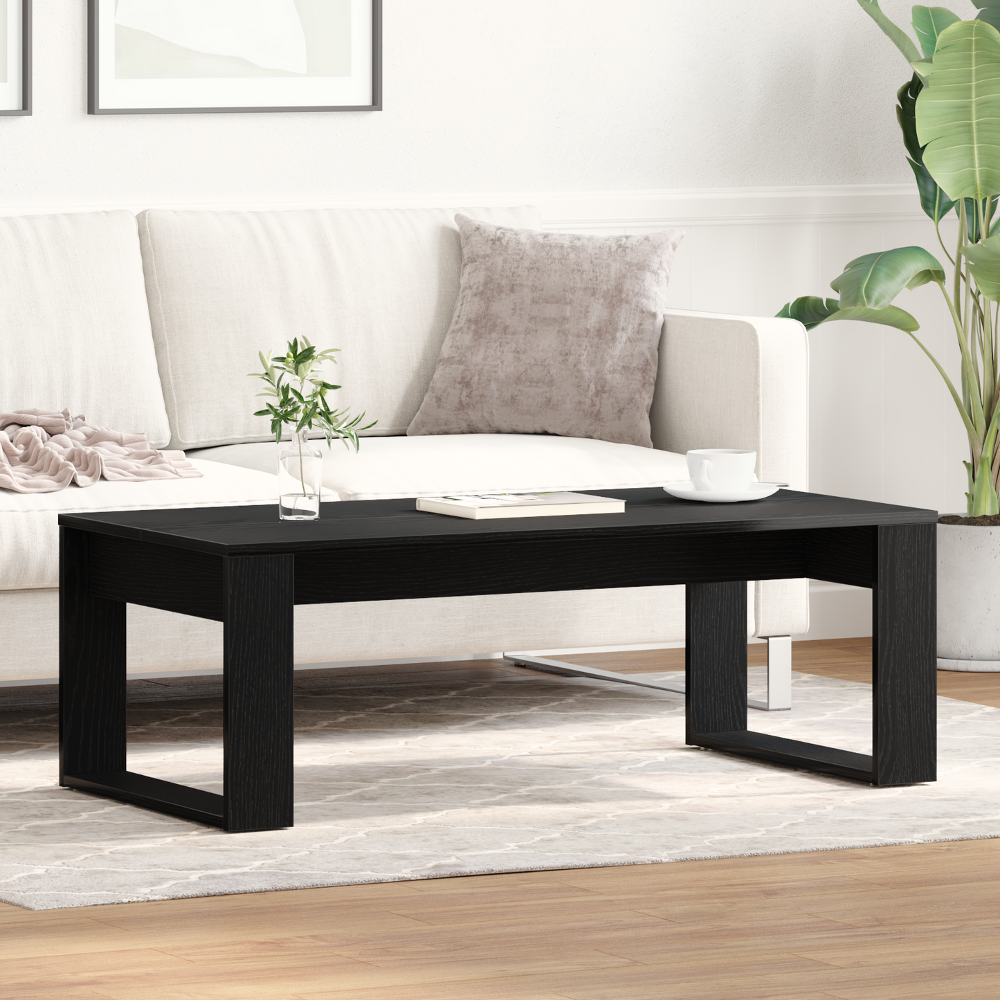 Sofabord Sort Eg 102X50X35 Cm