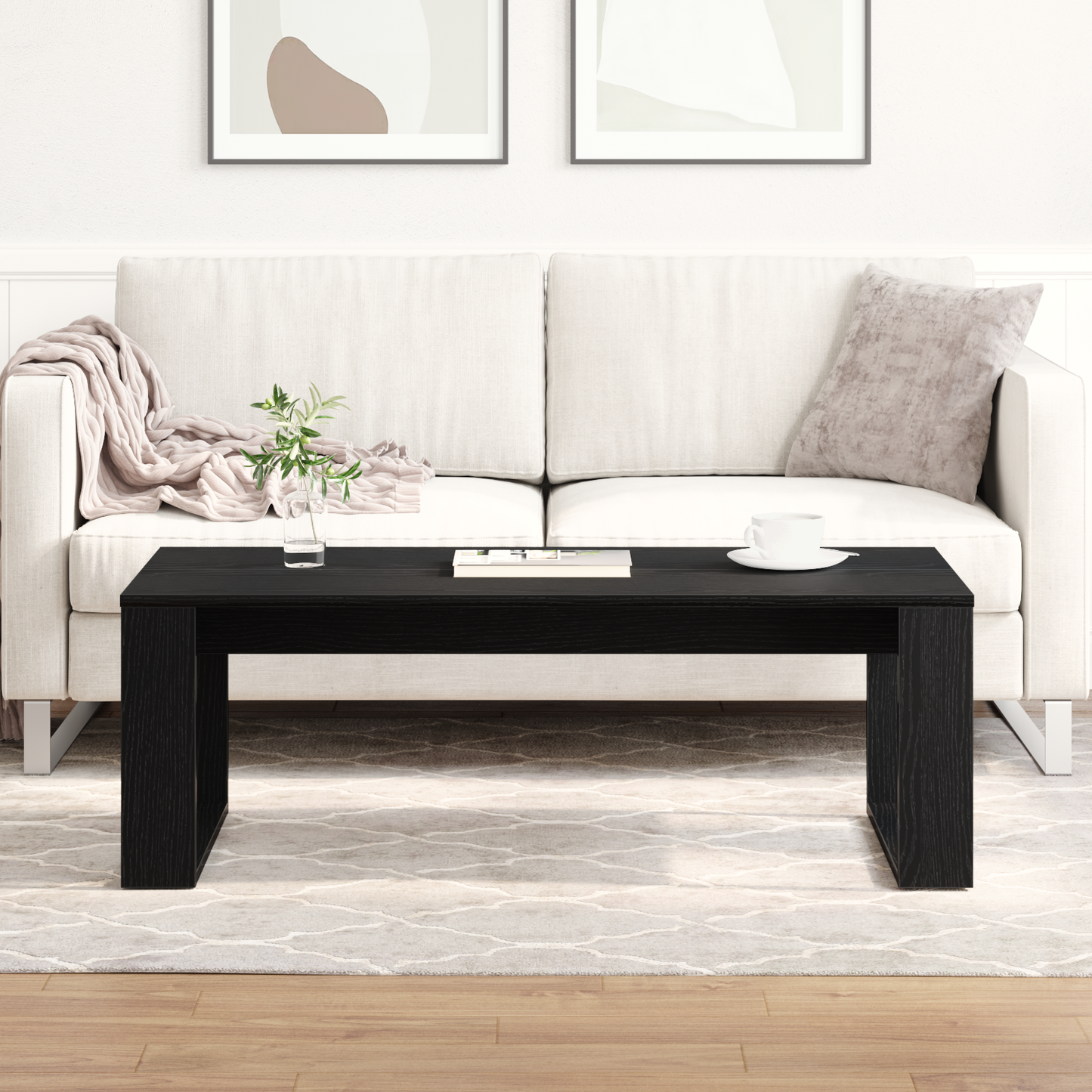 Sofabord Sort Eg 102X50X35 Cm