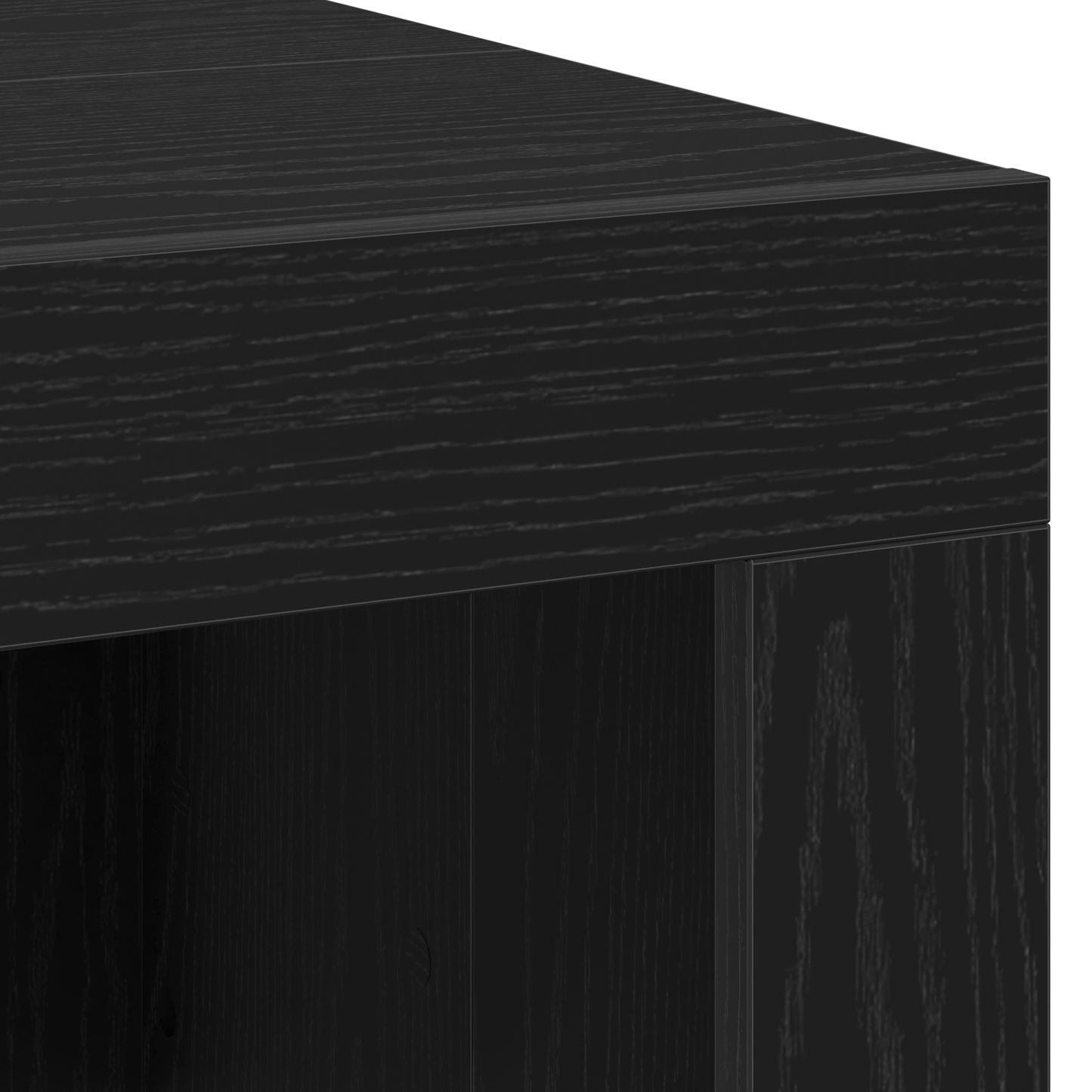 Sofabord Sort Egetræ 102X50X35 Cm Konstrueret Træ