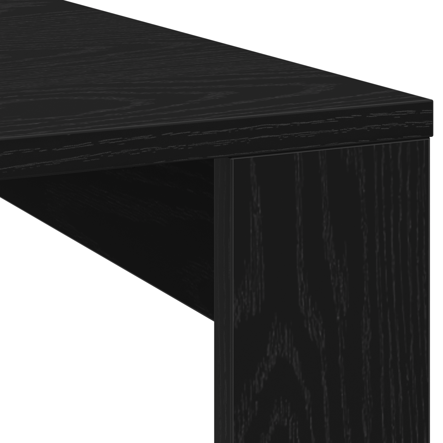 Kaffebord Sort Eg 100X100X35 Cm Konstrueret Træ