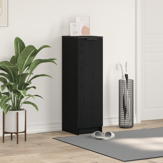 Skoskab Med Hylde Sort Eg 29.5 X 35 X 101 Cm Konstrueret Træ