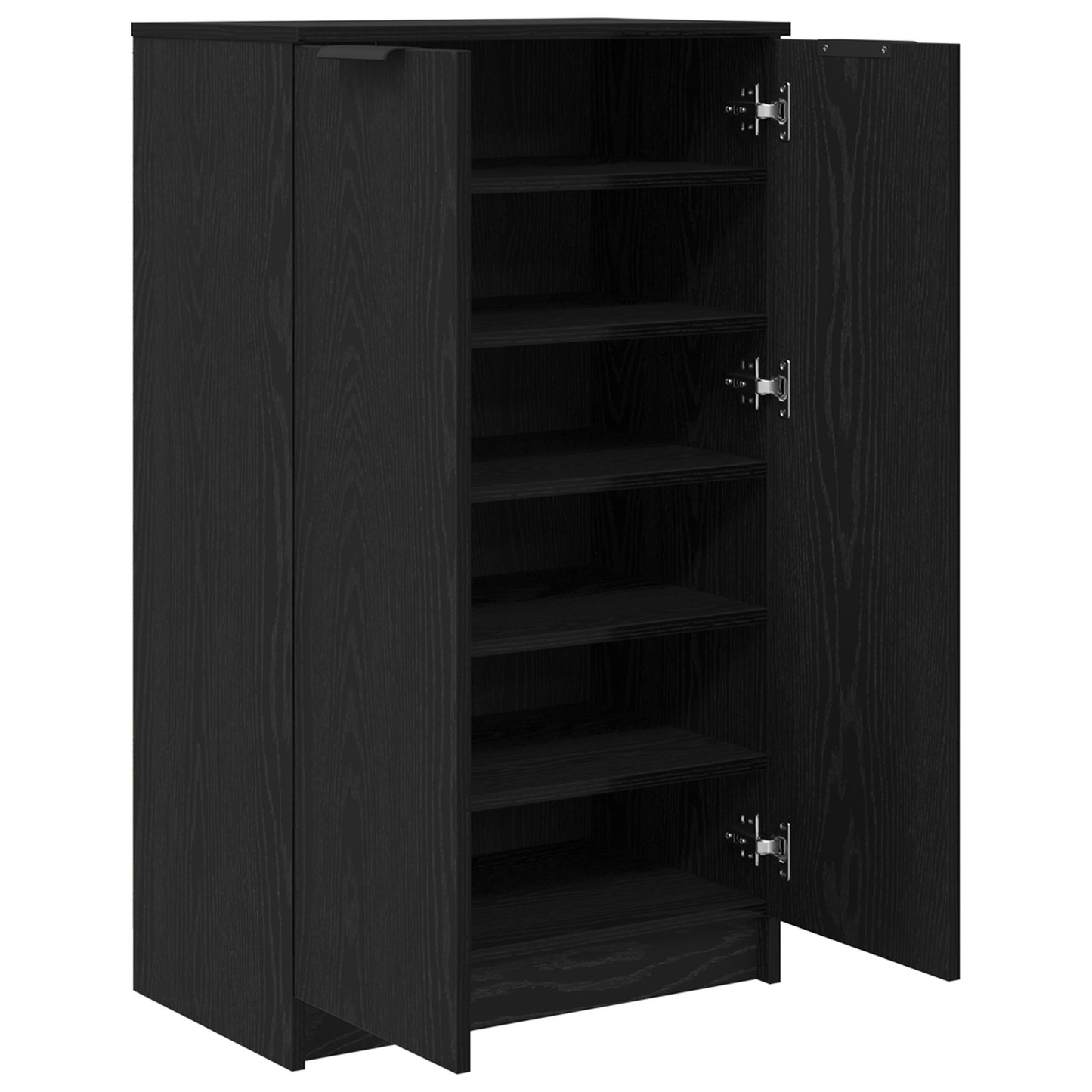 Skoskab Sort Eg 59X35X100 Cm Konstrueret Træ