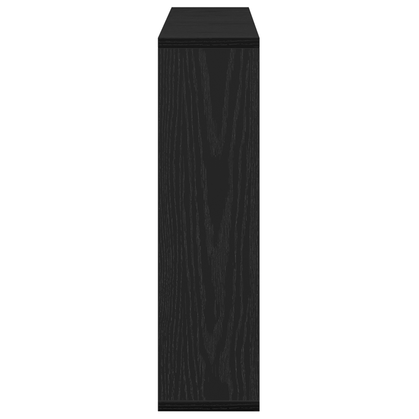 Led Spejlskab - Sort Eg - 76X15X55 Cm - Lavet Af Konstrueret Træ