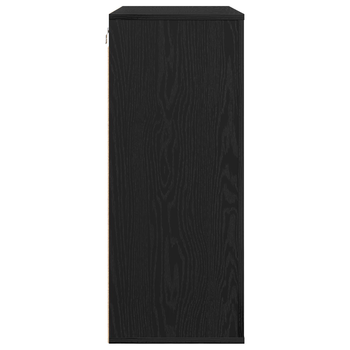 Vægskab Sort Egetræ 80X33X80 Cm Konstrueret Træ