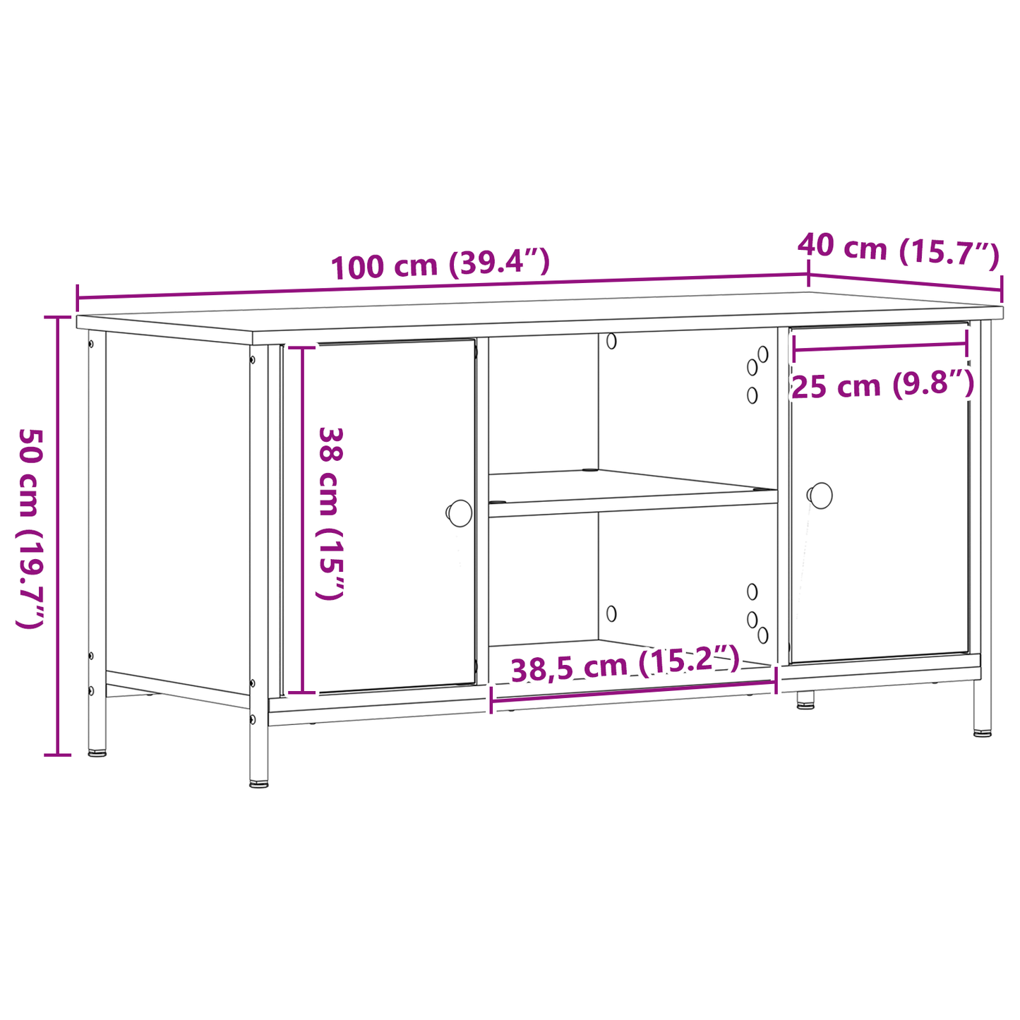 Tv-Skab Gammelt Træ 100 X 40 X 50 Cm Konstrueret Træ
