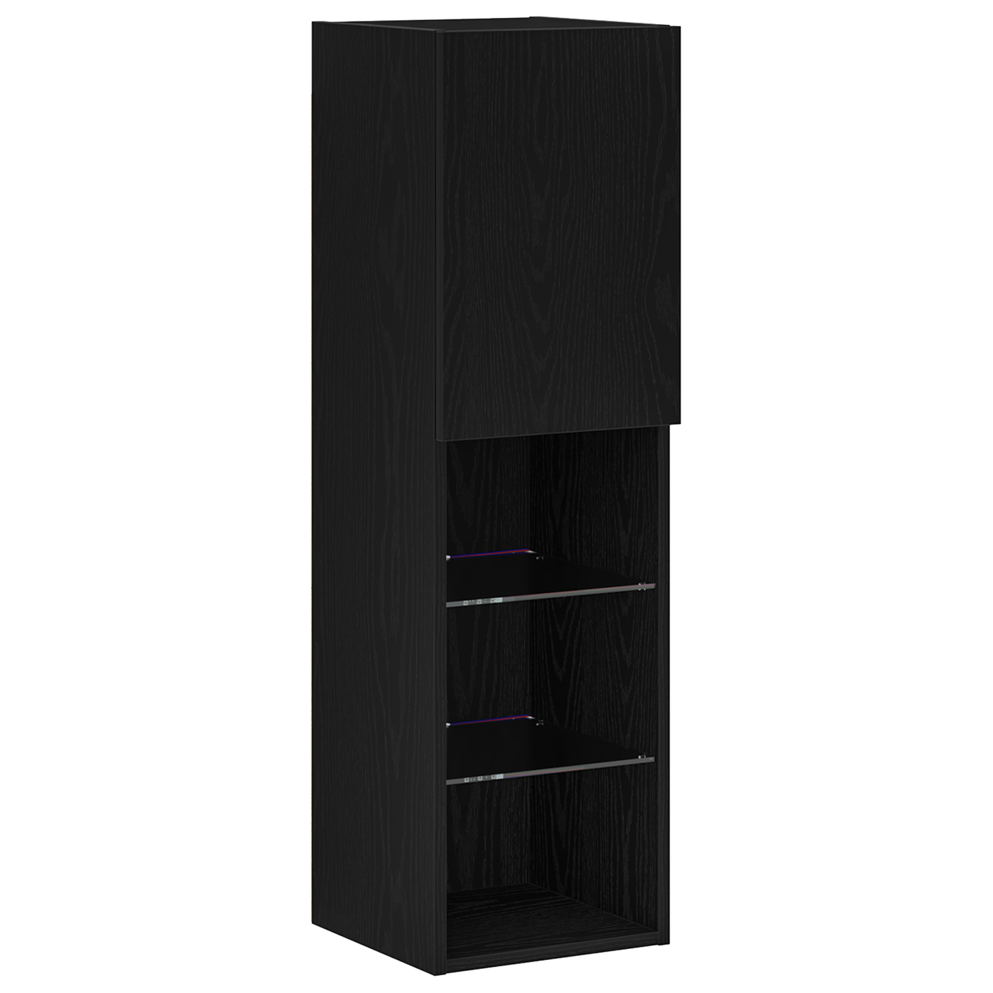Led Tv Skab Sort Eg 30,5X30X102 Cm Konstrueret Træ