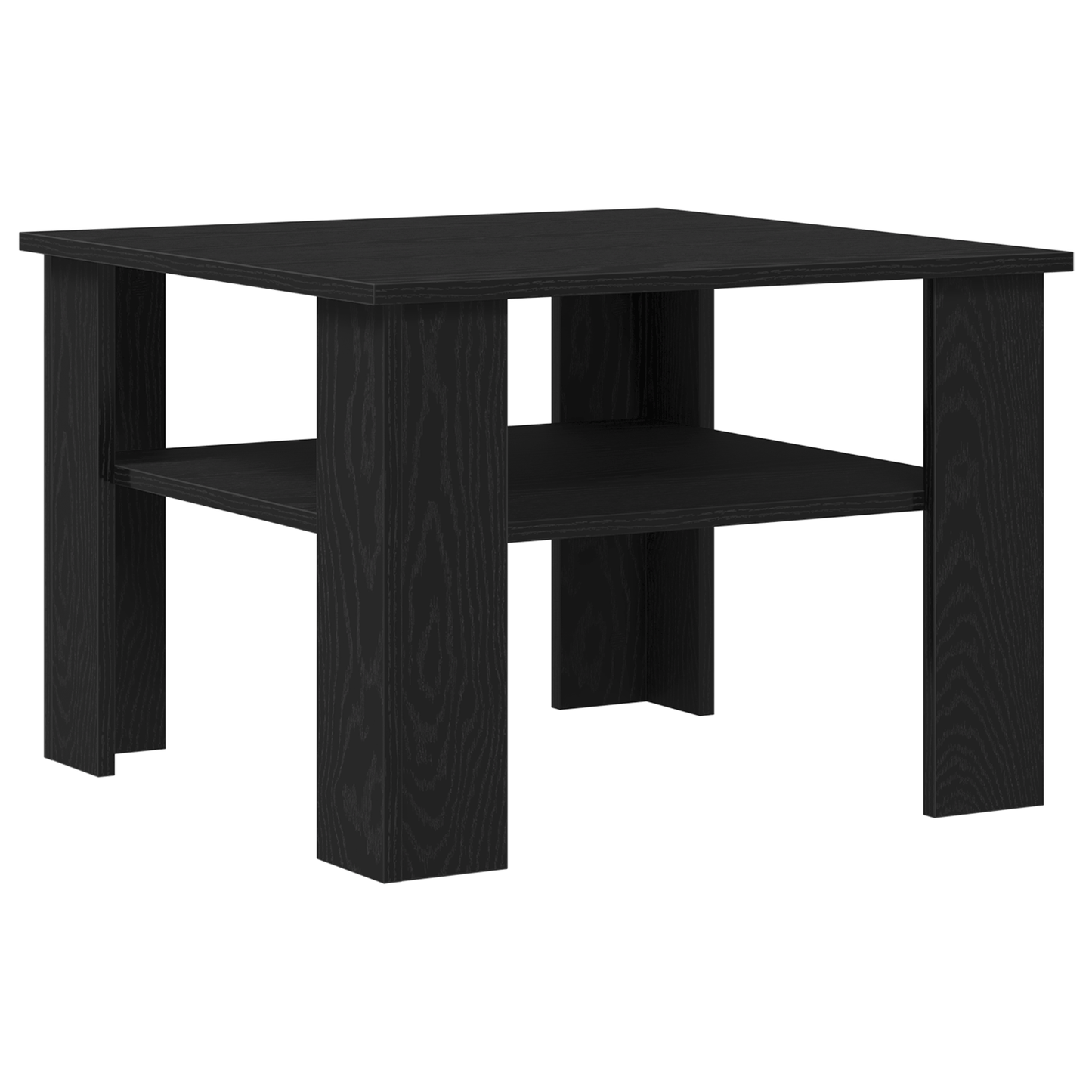 Kaffebord I Sort Eg 60X60X42 Cm - Konstrueret Træ