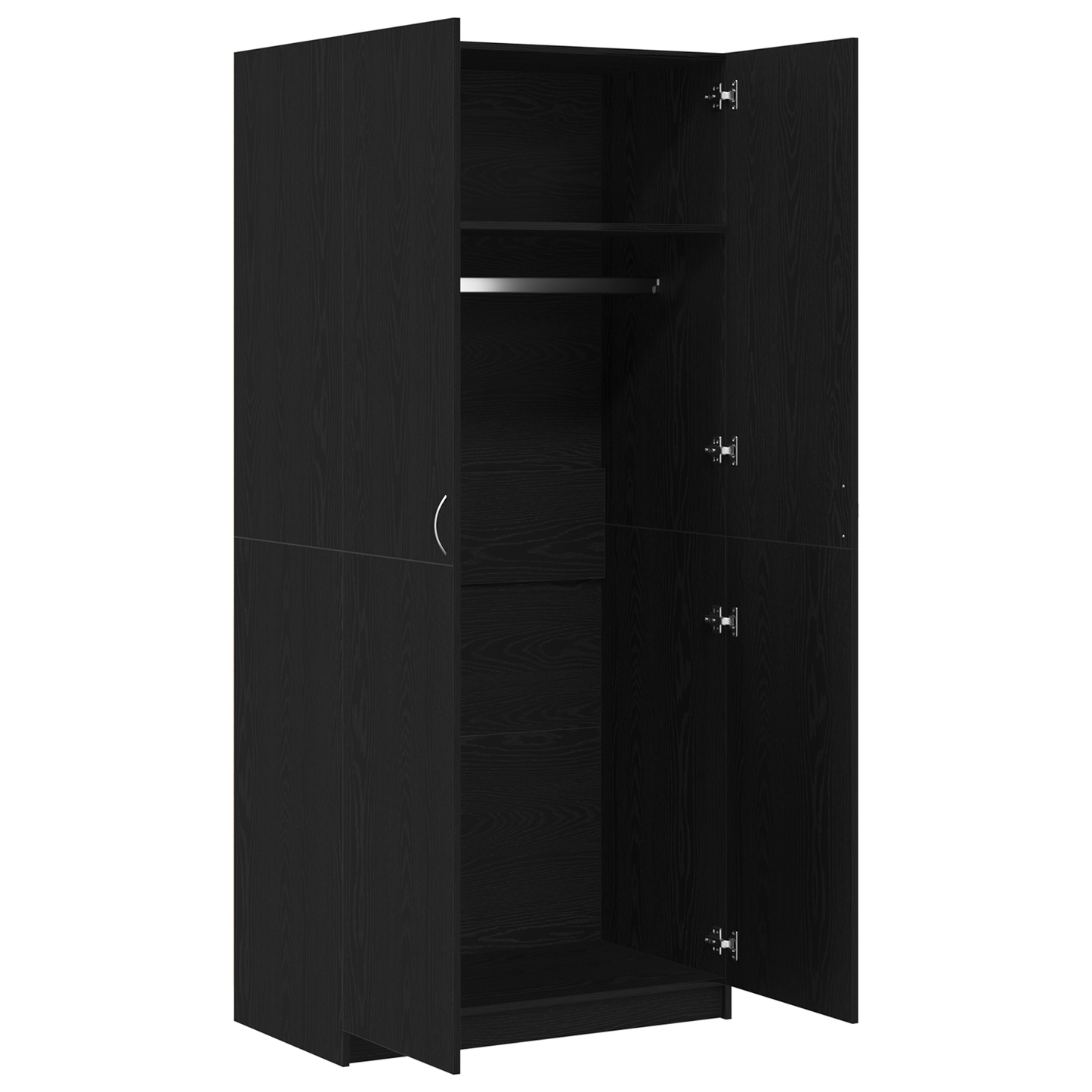 Garderobe Sort Eg 90X52X200 Cm Træ