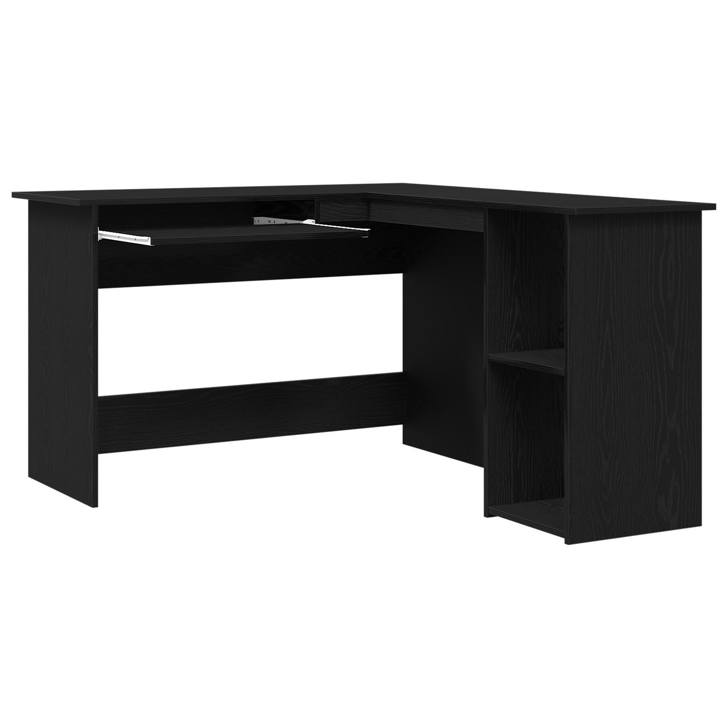 Skrivebord I Sort Eg 120X140X75 Cm Lavet Af Konstrueret Træ