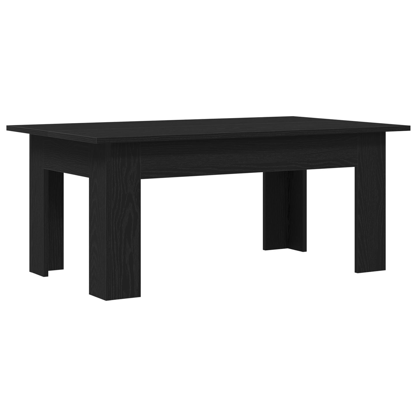 Sofabord I Sort Egetræ 100X60X42 Cm Lavet Af Konstrueret Træ