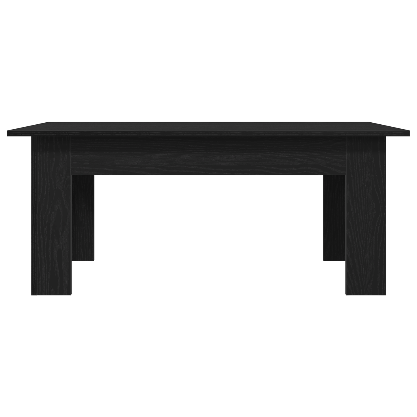 Sofabord I Sort Egetræ 100X60X42 Cm Lavet Af Konstrueret Træ