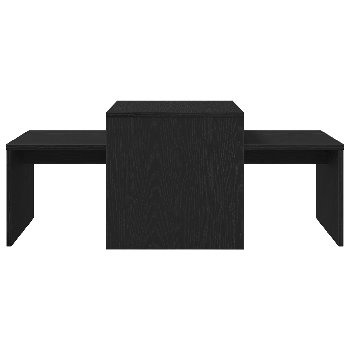 Sæt Af Borde Sort Eg 100X48X40 Cm Ingeniørtræ