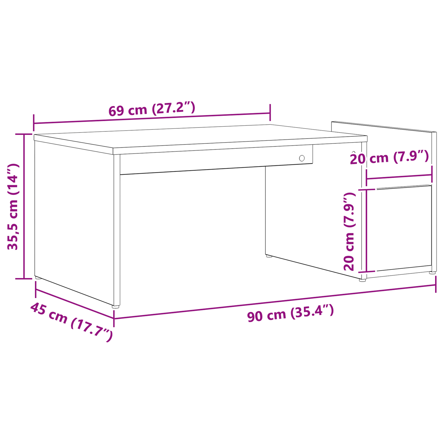 Kaffebord Sort Eg 90X45X35 Cm Ingeniørtræ