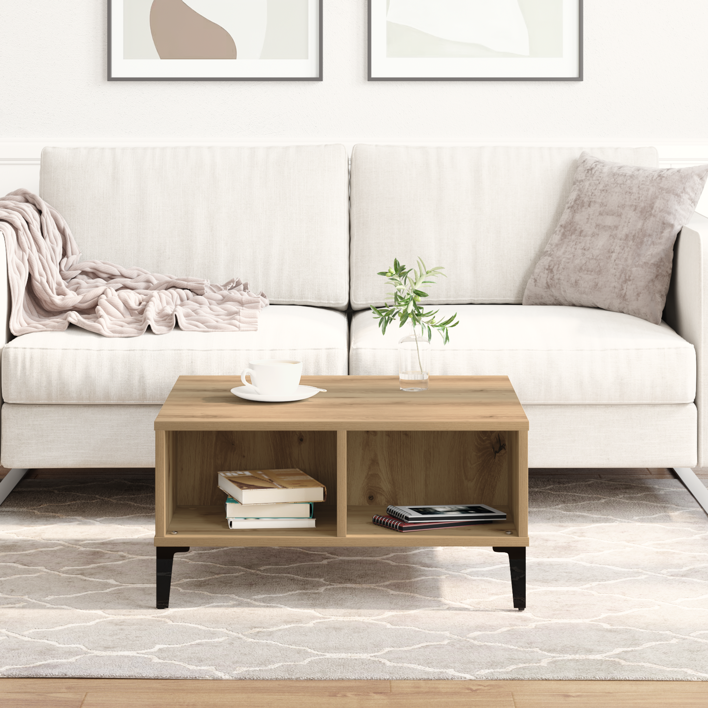 Sofabord Artisan Eg 60X60X30 Cm Konstrueret Træ