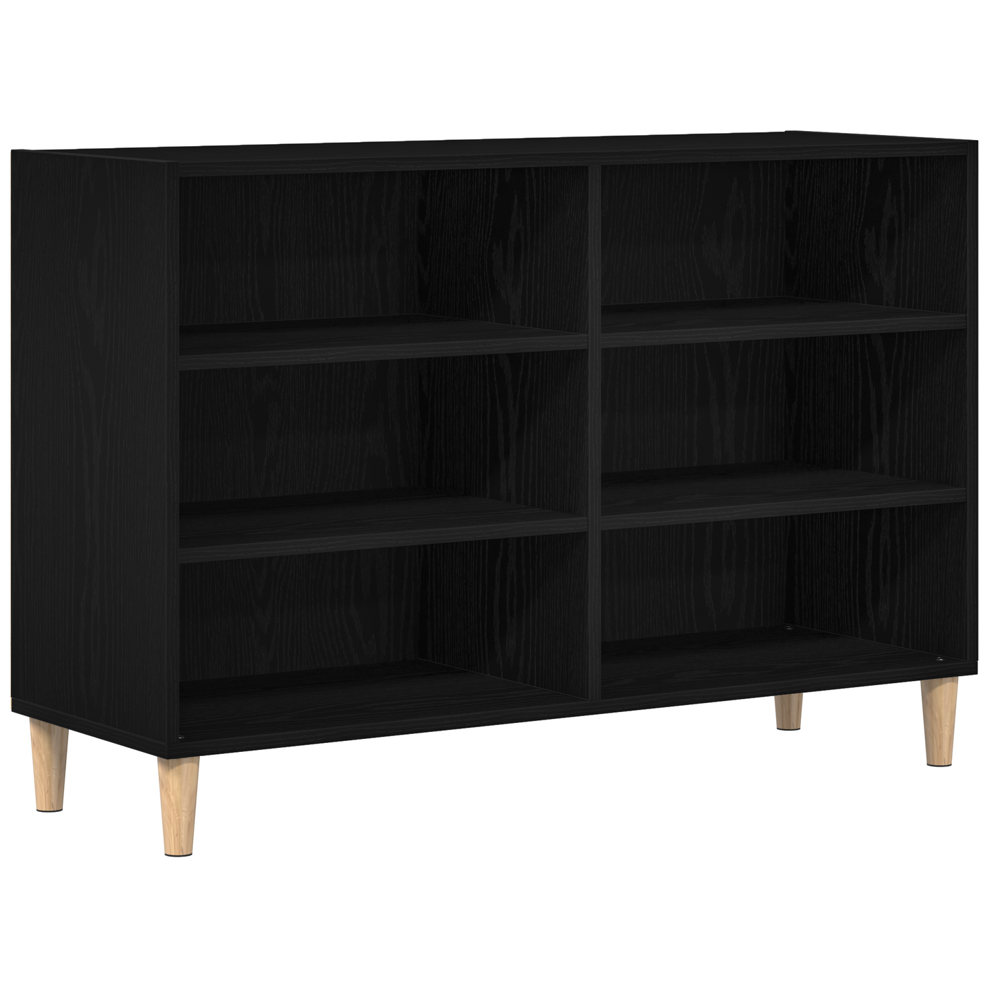 Sideboard Sort Egetræ Solidt Egetræ 103,5 X 35 X 70 Cm Sideboard