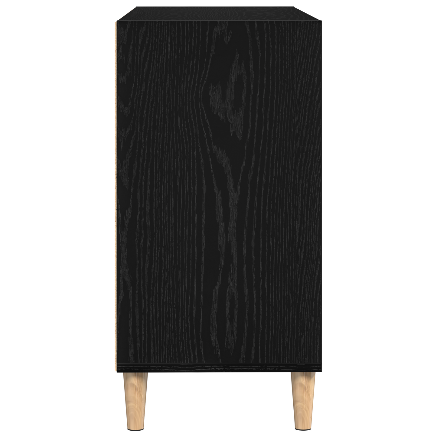 Sideboard Sort Egetræ Solidt Egetræ 103,5 X 35 X 70 Cm Sideboard