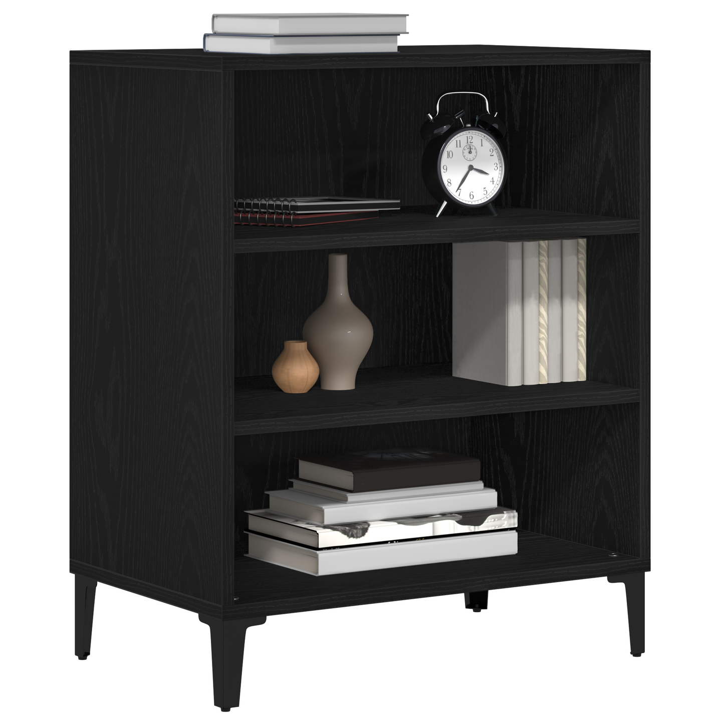 Skænk Sort Eg 57X35X70 Cm Tekstureret Træ