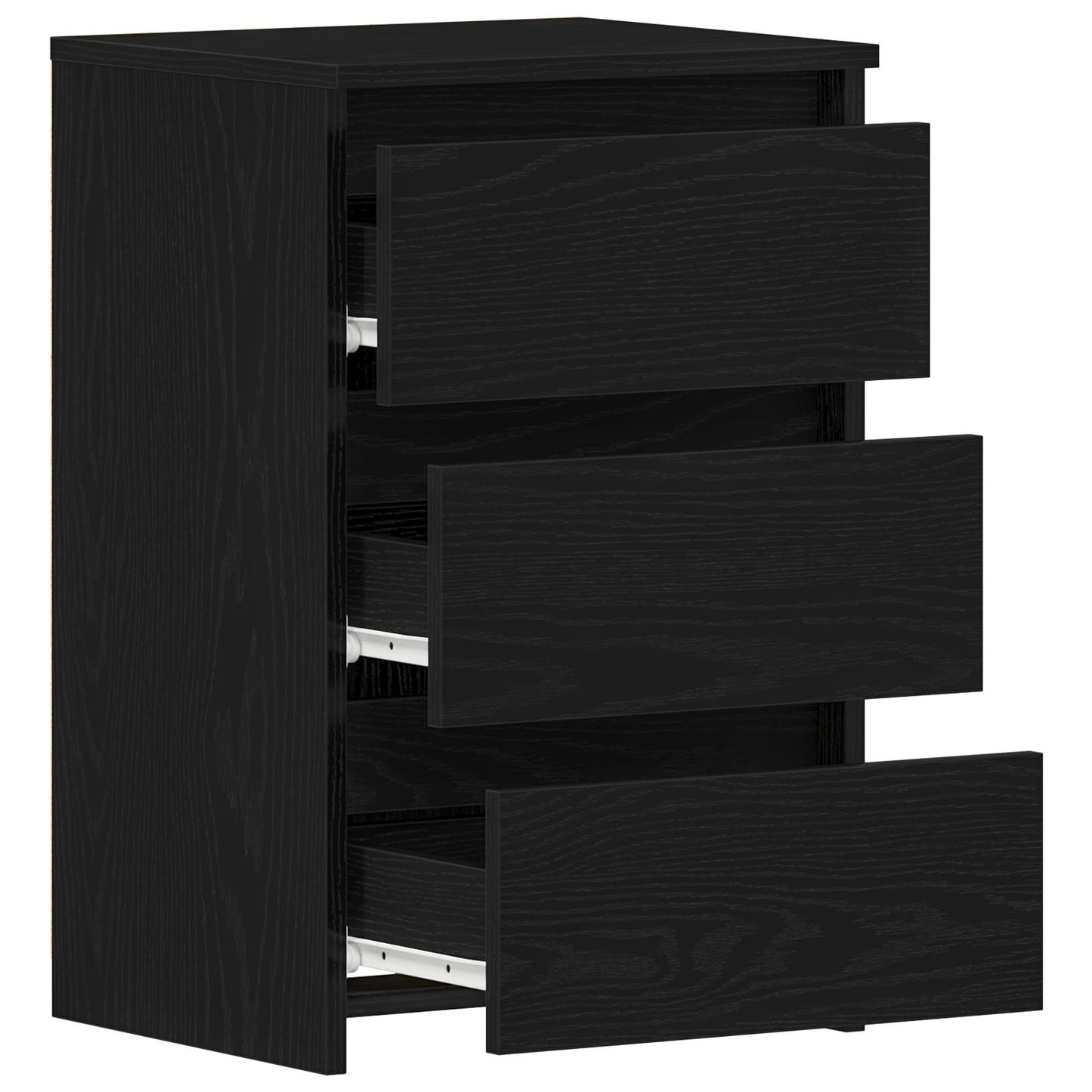 Sengeborde 2 Stk Sort Eg 40X35X62,5 Cm Konstrueret Træ
