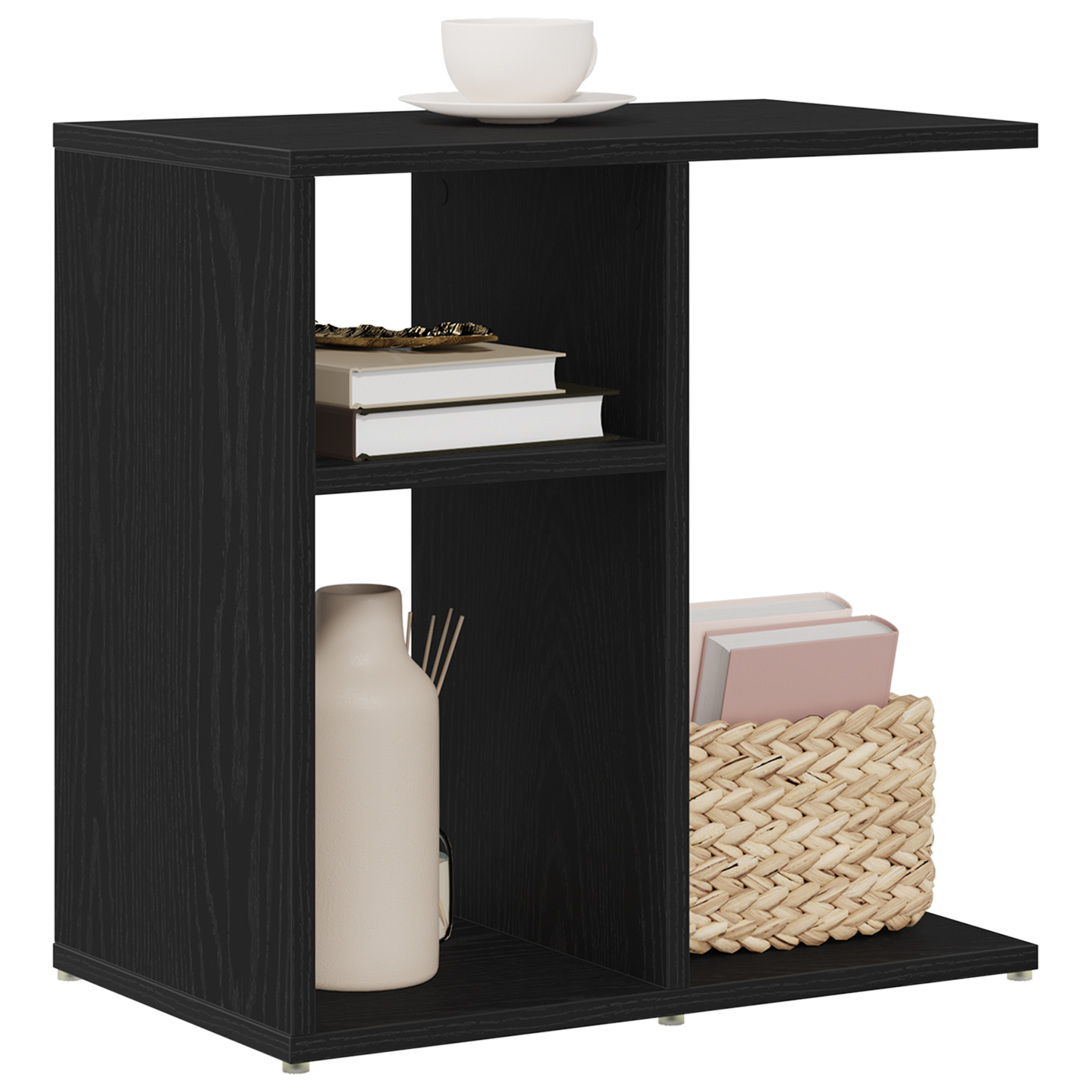 Sidebord, Sort Eg, 50X30X50 Cm, Konstrueret Træ