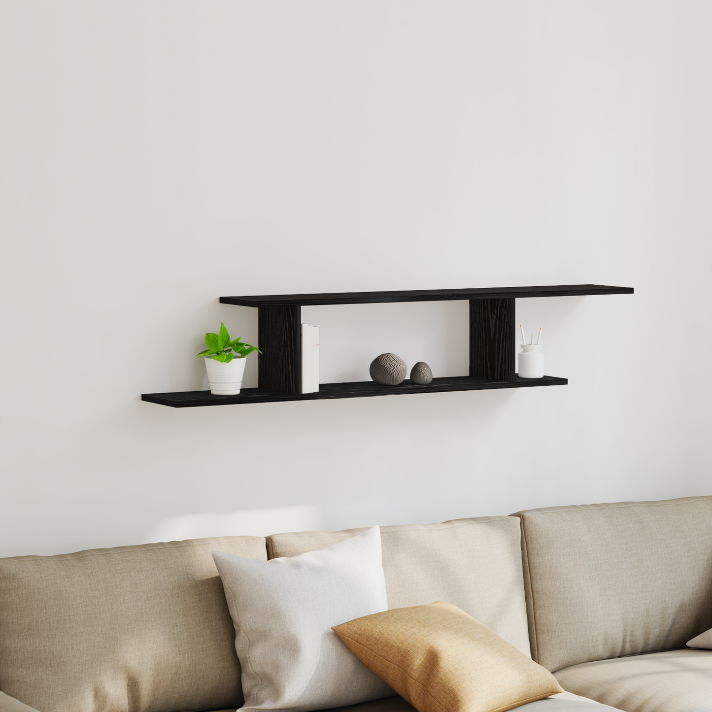 Tv-Hylde Sort Eg 125X18X23 Cm Bygget I Træ