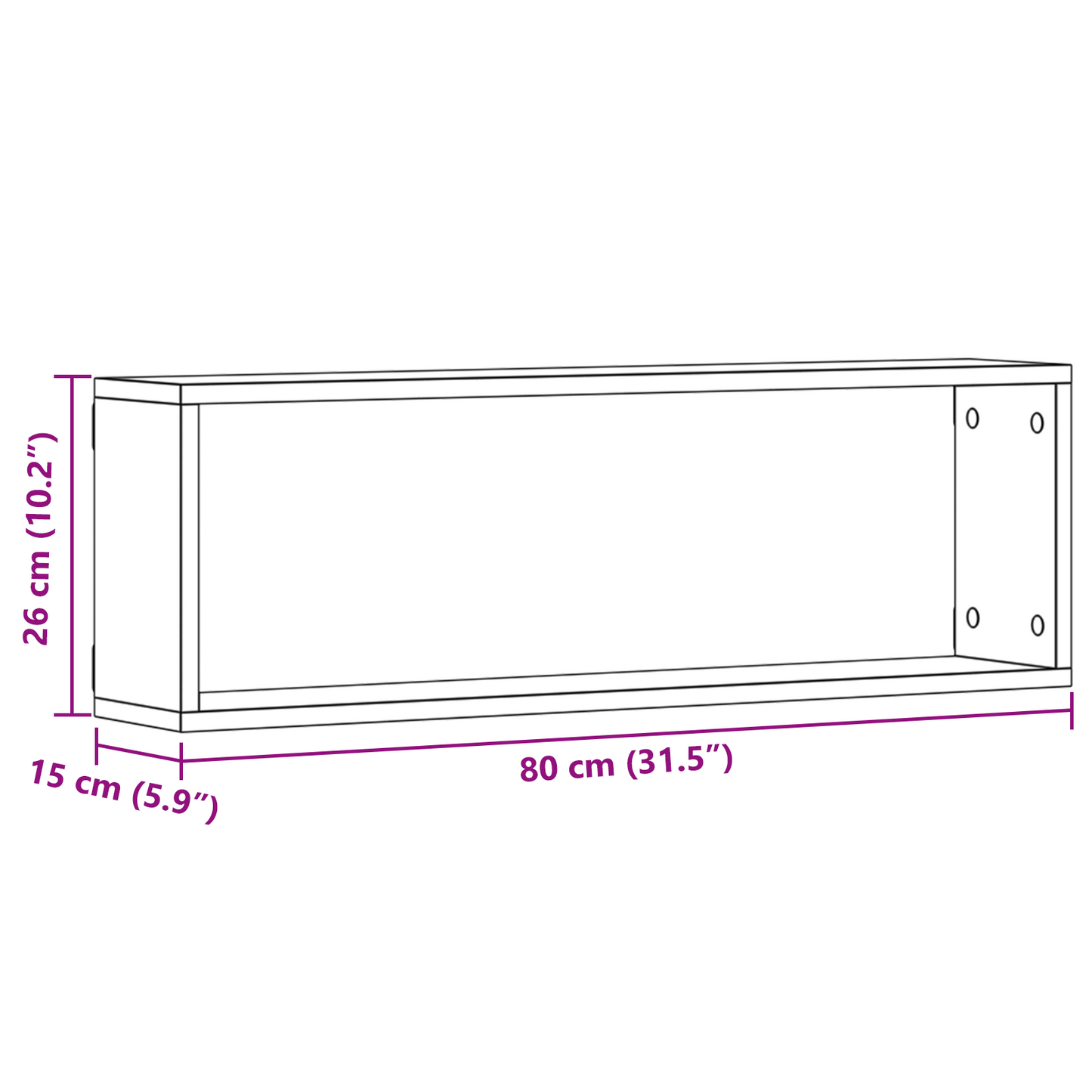 Væghylder 4 Stk Gammelt Træ 80X15X26 Cm Konstrueret Træ