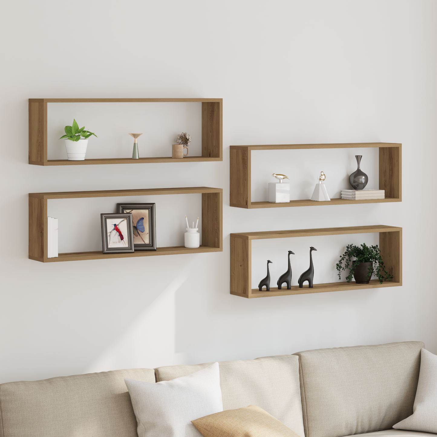 Væghylder 4 Stk Artisan Eg 80X15X26 Cm Konstrueret Træ