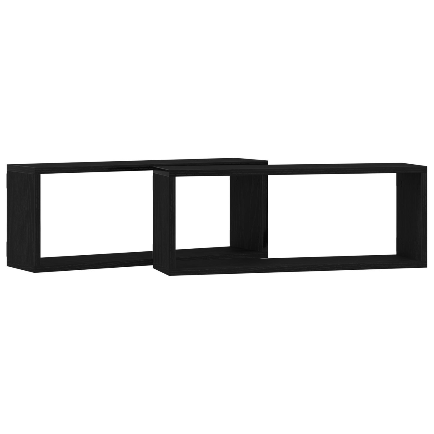Væghylder 2 Pak Sort Eg 60X15X23 Cm Lavet Af Ingeniørtræ