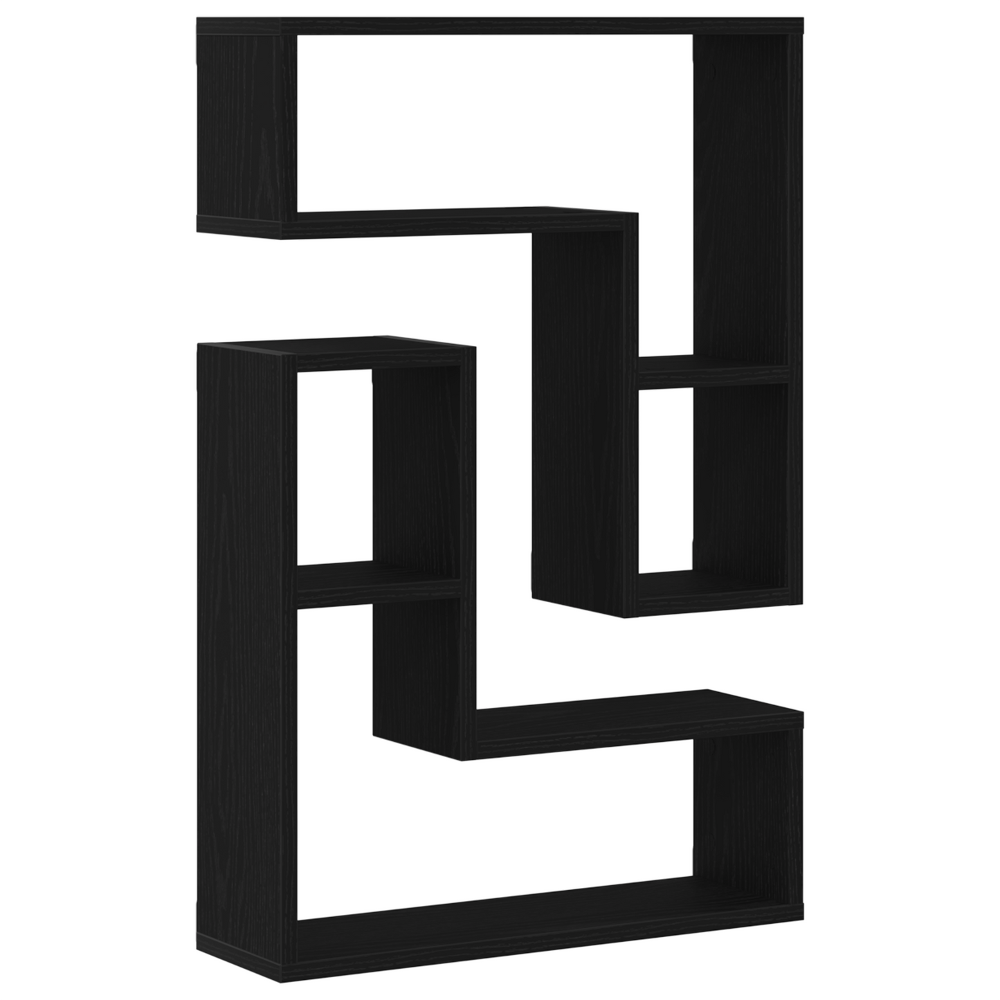 Væghylder 2 Stk Sort Eg 50X15X85 Cm Ingeniørtræ