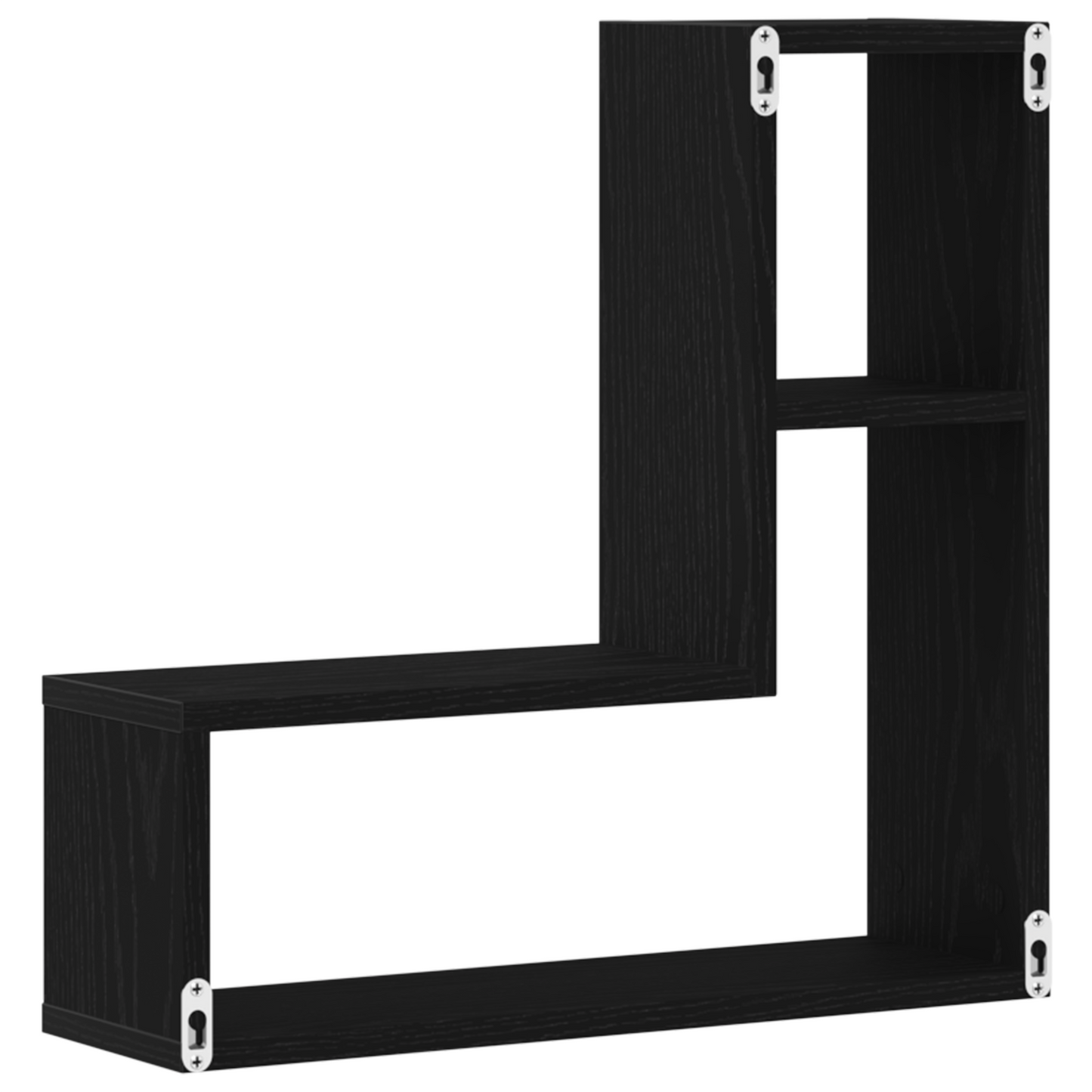 Væghylder 2 Stk Sort Eg 50X15X85 Cm Ingeniørtræ