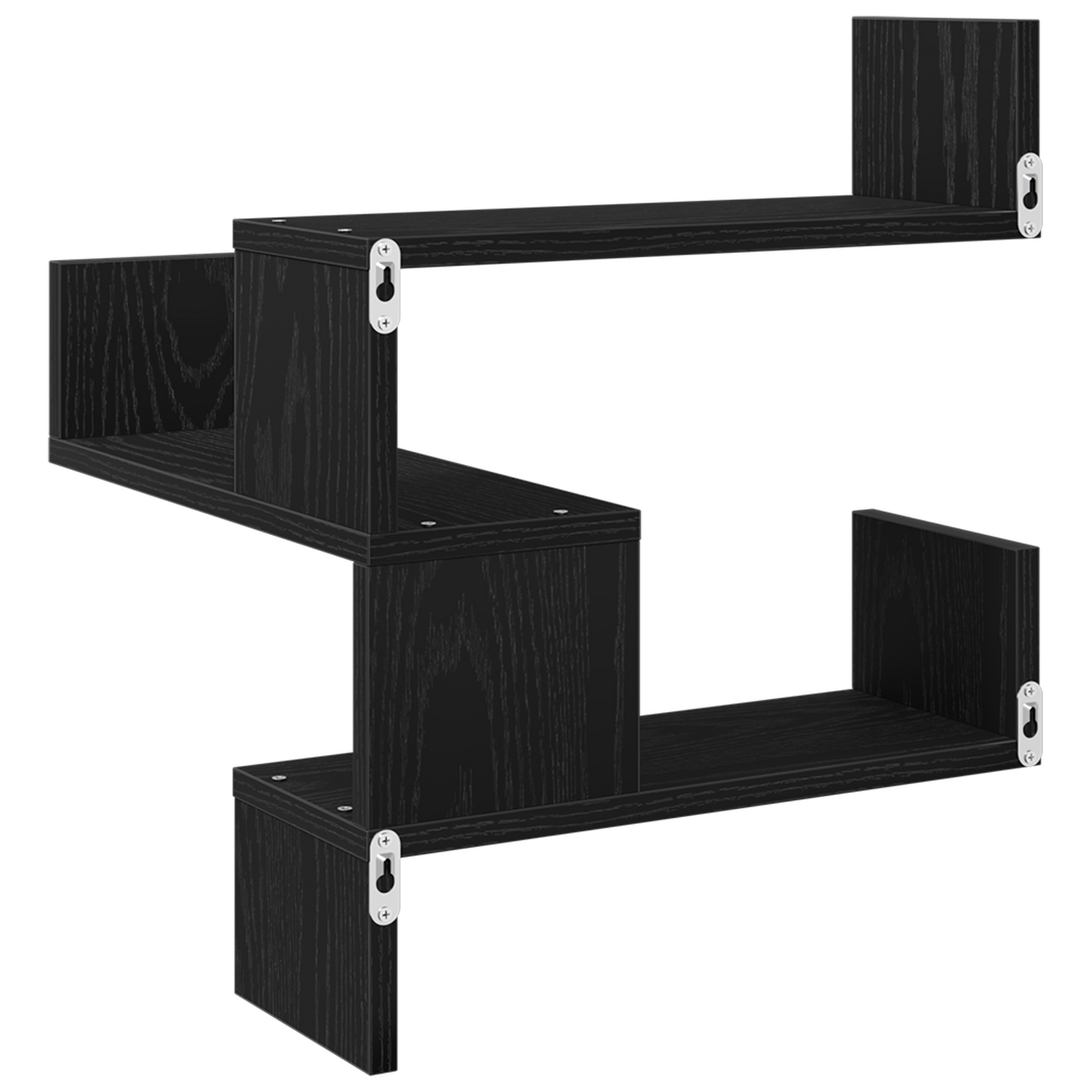 Væghylder 2 Stk Sort Eg 40X40X49,5 Cm Bygget Af Træ
