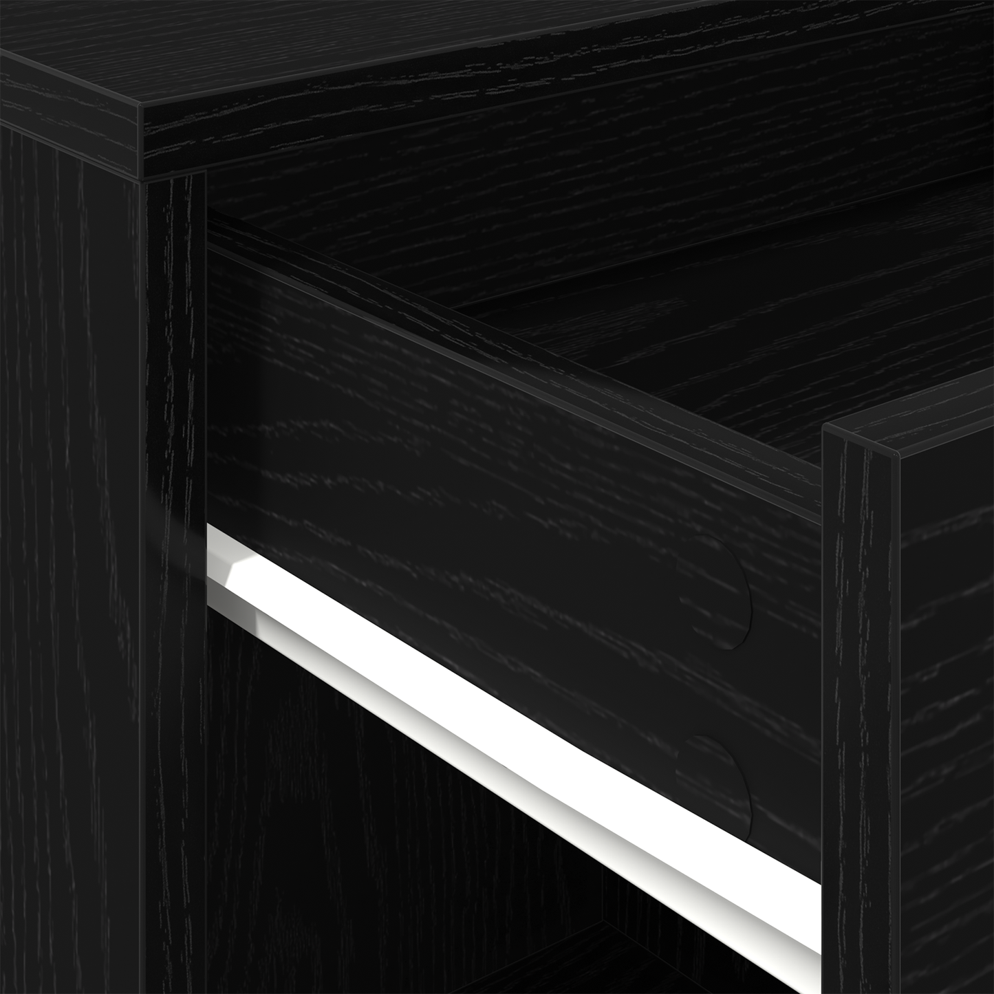 Rullekabinet I Sort Eg 45X38X54 Cm - Bygget I Træ