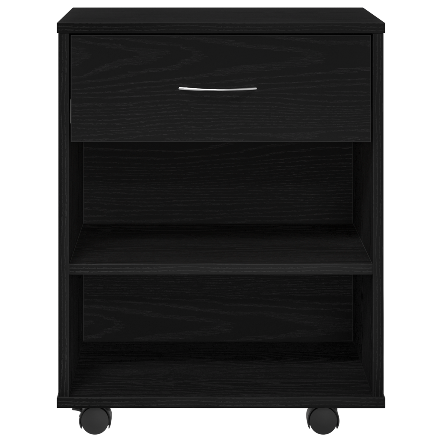 Rulleskab Sort Eg 46X36X59 Cm Selvbygget Træ