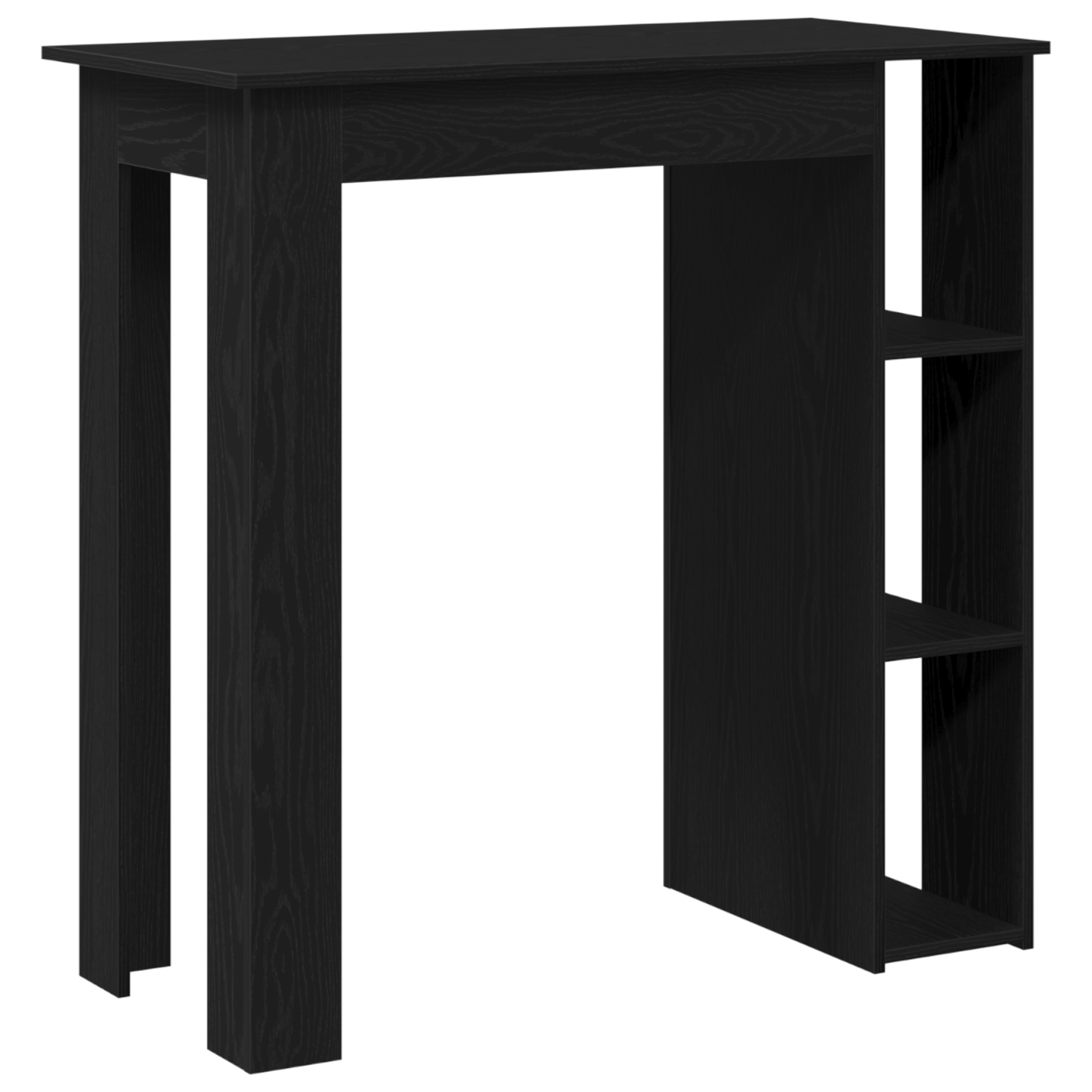 Barbord Med Hylde - Sort Eg, 102X50X103.5 Cm, Lavet Af Ingeniørtræ