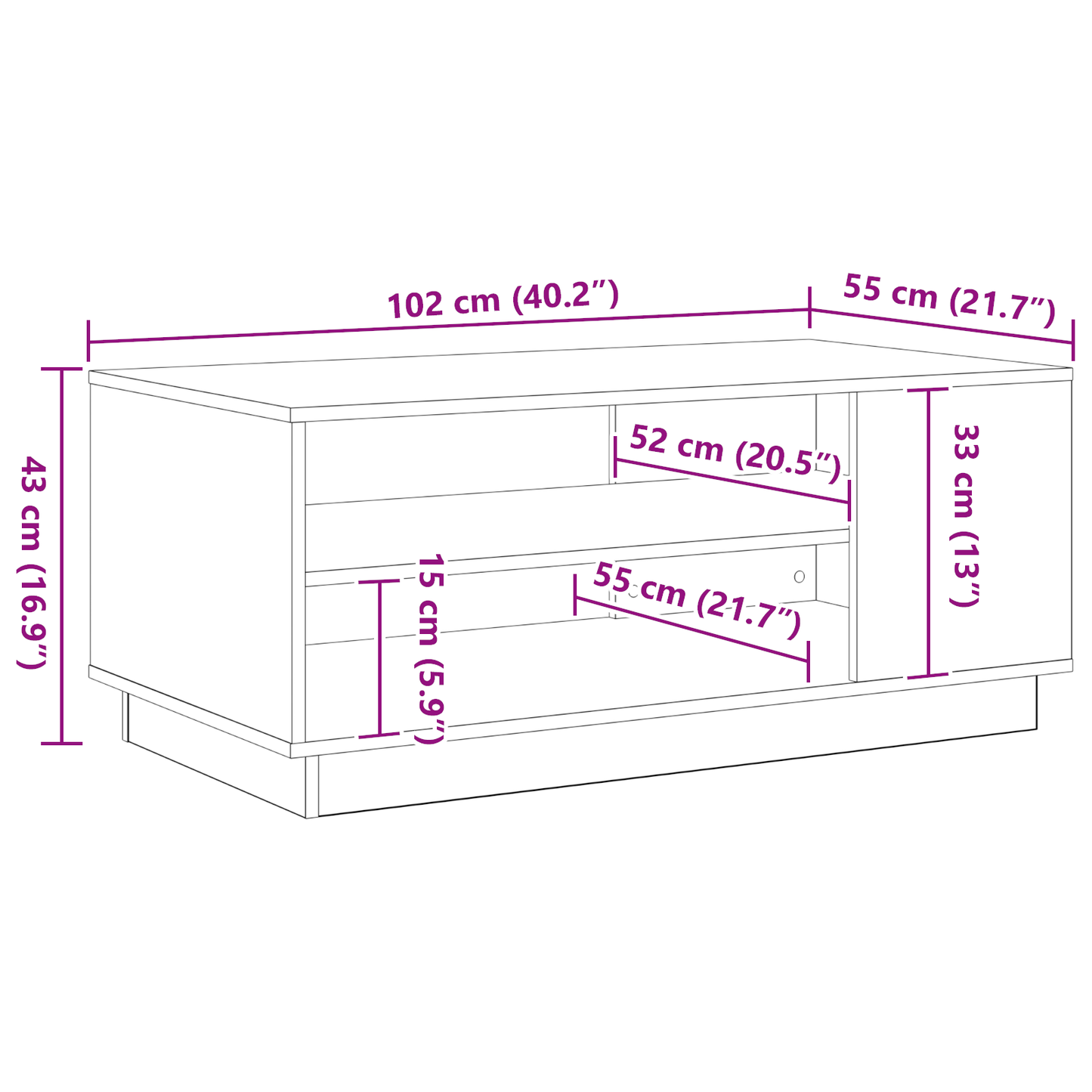 Sort Eg Sofabord 102X55X43 Cm Lavet Af Konstrueret Træ