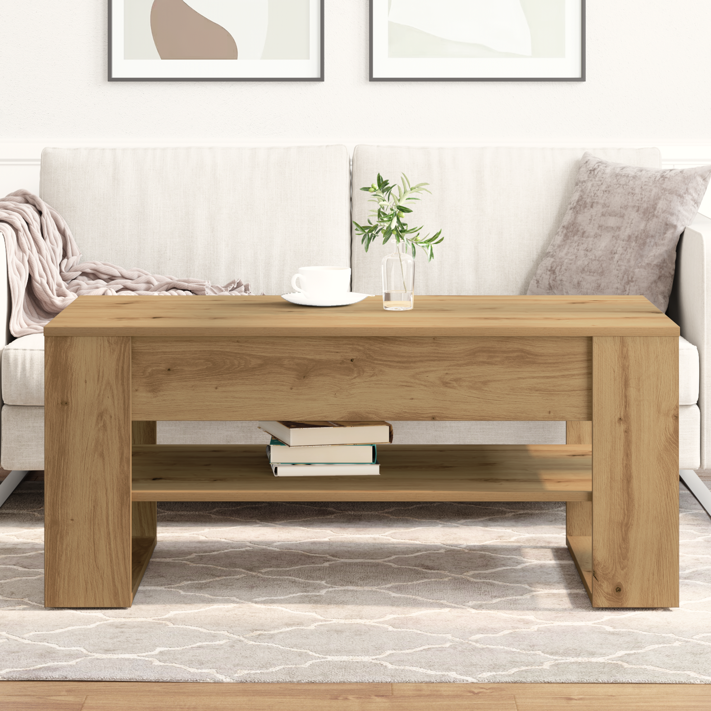 Sofabord Artisan Eg 102X55X45 Cm Lavet Af Træ