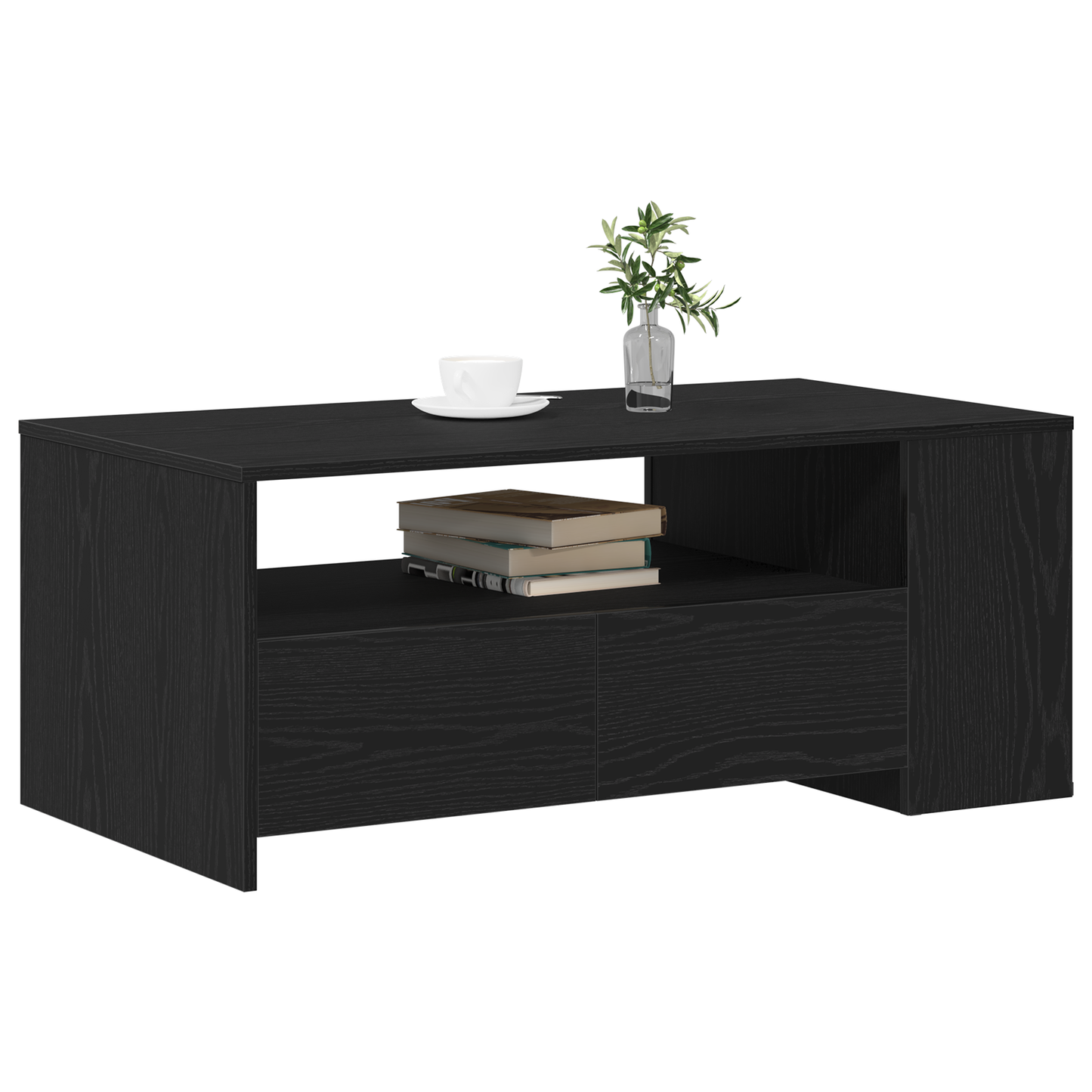 Sort Eg Kaffebord 102X55X43.5 Cm Fremstillet Af Sammenpresset Træ