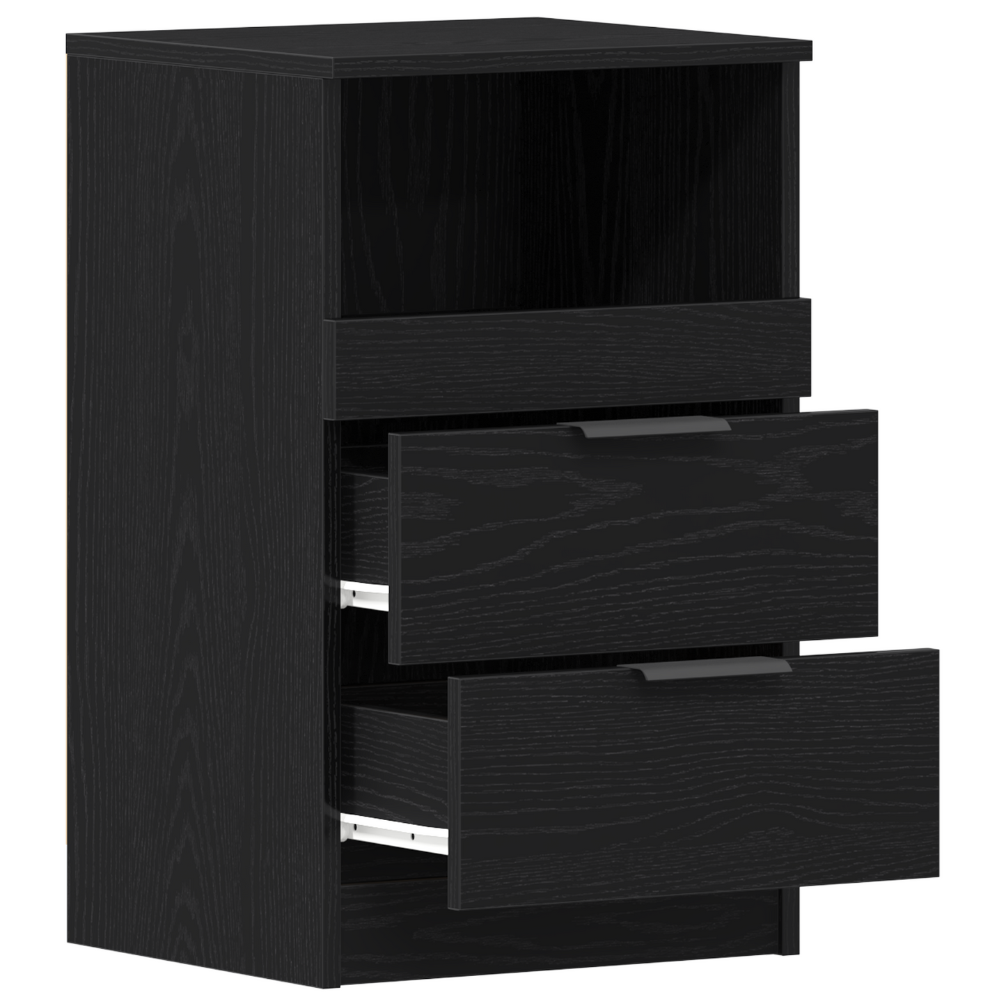 Sengeborde 2 Stk Sort Eg 40X35X65 Cm Konstrueret Træ
