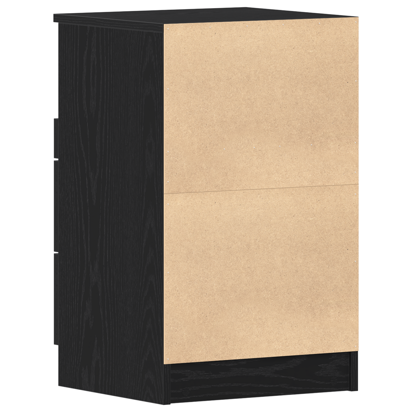 Sengeborde 2 Stk Sort Eg 40X35X65 Cm Konstrueret Træ