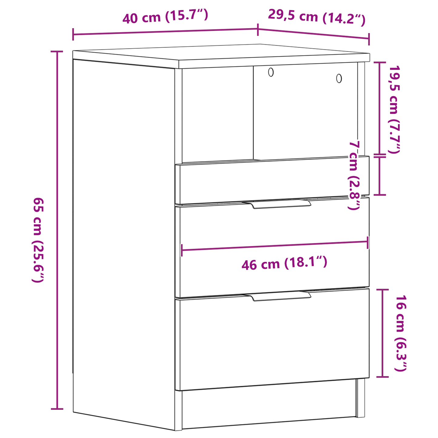 Sengeborde 2 Stk Sort Eg 40X35X65 Cm Konstrueret Træ