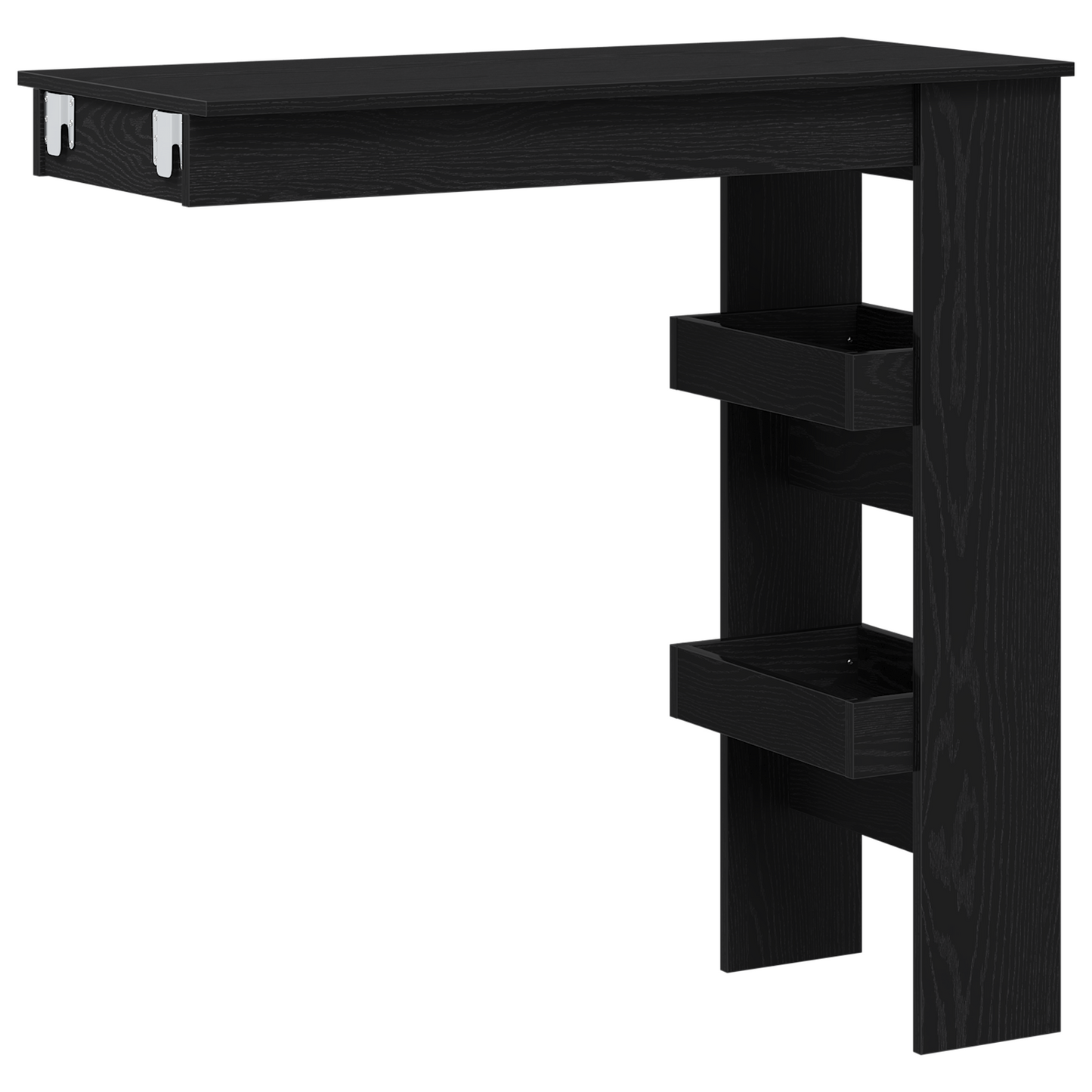 Væg Barbord - Sort Eg - 102X55X103.5 Cm - Lavet Af Konstrueret Træ