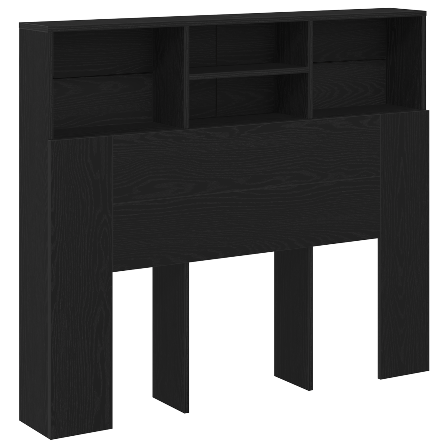 Hovedgærde Skab Sort Eg 120X19X103,5 Cm Konstrueret Træ