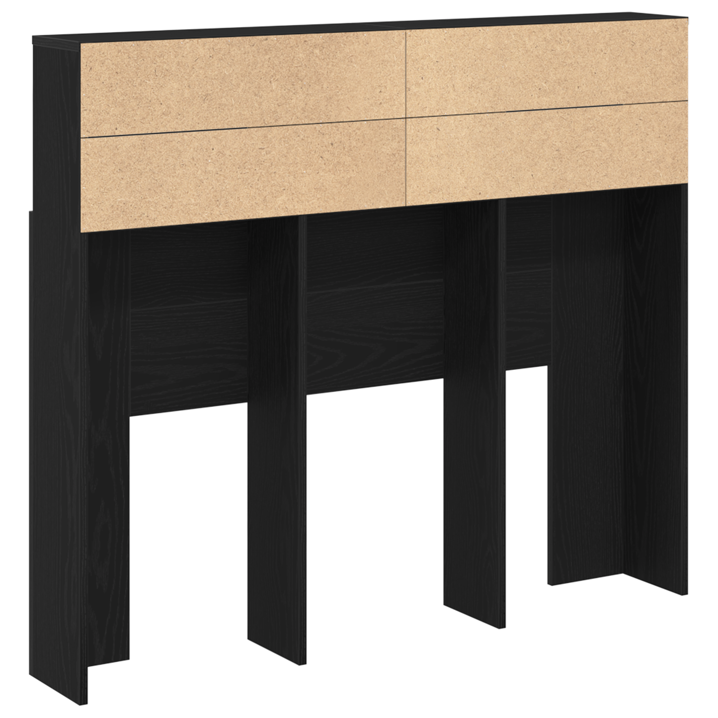 Hovedgærde Skab Sort Eg 120X19X103,5 Cm Konstrueret Træ