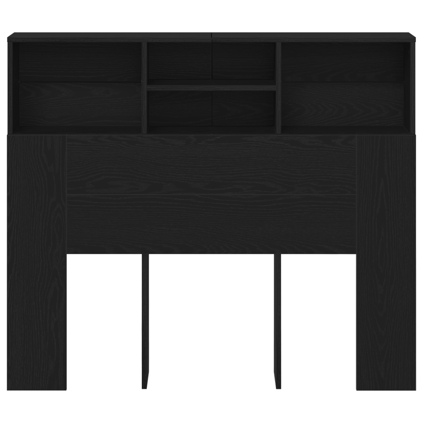 Hovedgærde Skab Sort Eg 120X19X103,5 Cm Konstrueret Træ